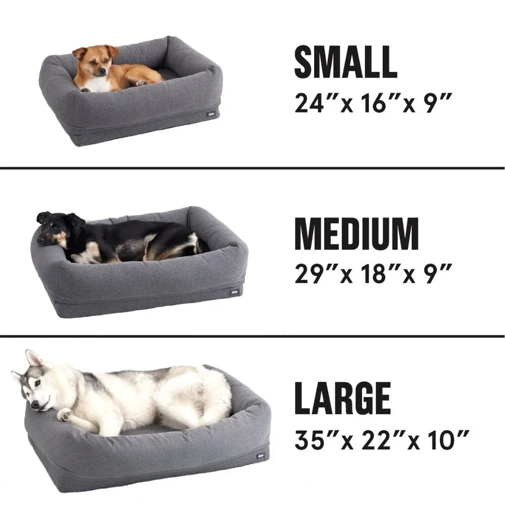 Dog Bed: Large Orthopedic Pet Bed & Toy, Light Gray